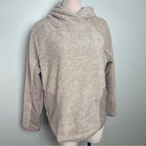 Nike Tech Fleece Sherpa Hooded Pullover Sweatshirt Neutral Taupe Size L